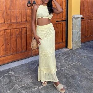 XANDER SET YELLOW CROCHET PRINCESS POLLY